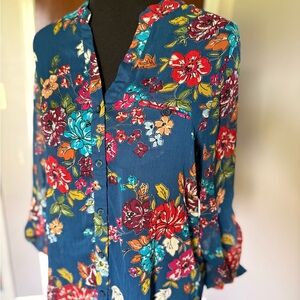 Kut from the Kloth Multicolor Sheer Floral Top